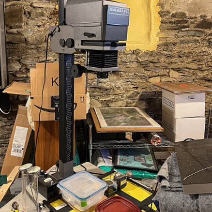 Image of a Photo Enlarger in a studio